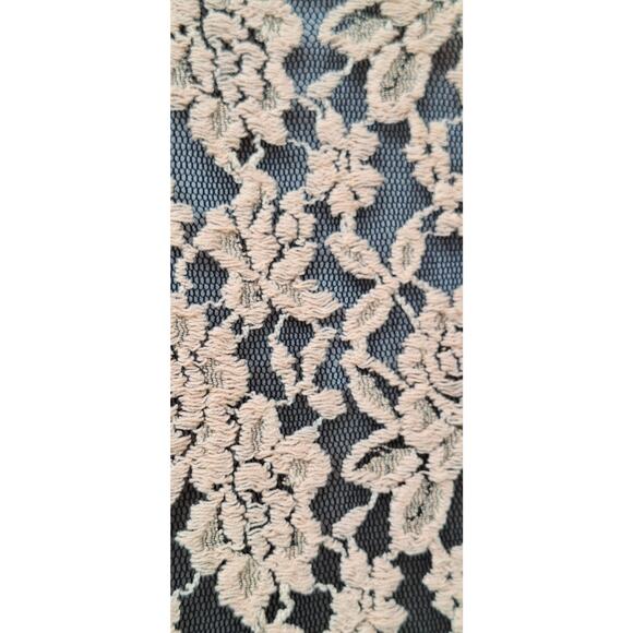 Paisley Vine Lace Ruffles Sleeveless Tank Mini Dress Tan Black Nude Coquette S - Picture 7 of 10